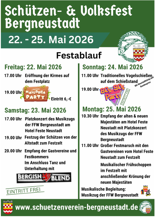 23. - 25.05.2026 Schützenfest Bergneustadt